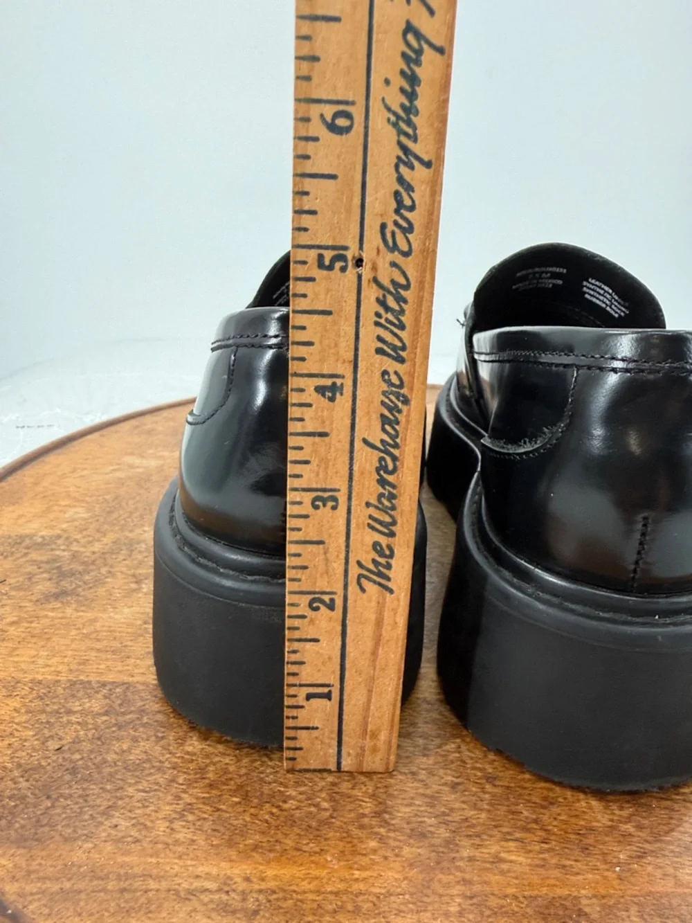 Steve Madden Shoes Wm 7.5 Black Leather Platform Horsebit Loafers Chunky Lug